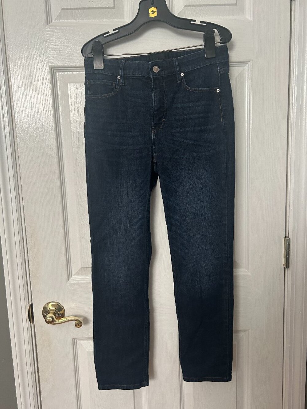 White House Black Market Straight Leg Jeans Women's Size 6 Dark Blue High Rise